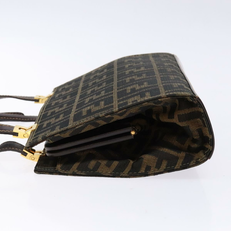 【日本直送】FENDI Zucca 帆布手提包 黑棕色 正品 138624-3