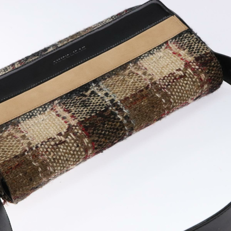【日本直送】BURBERRY Nova 格紋肩背包 羊毛 米色 正品 137662-5