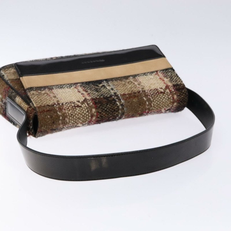 【日本直送】BURBERRY Nova 格紋肩背包 羊毛 米色 正品 137662-6