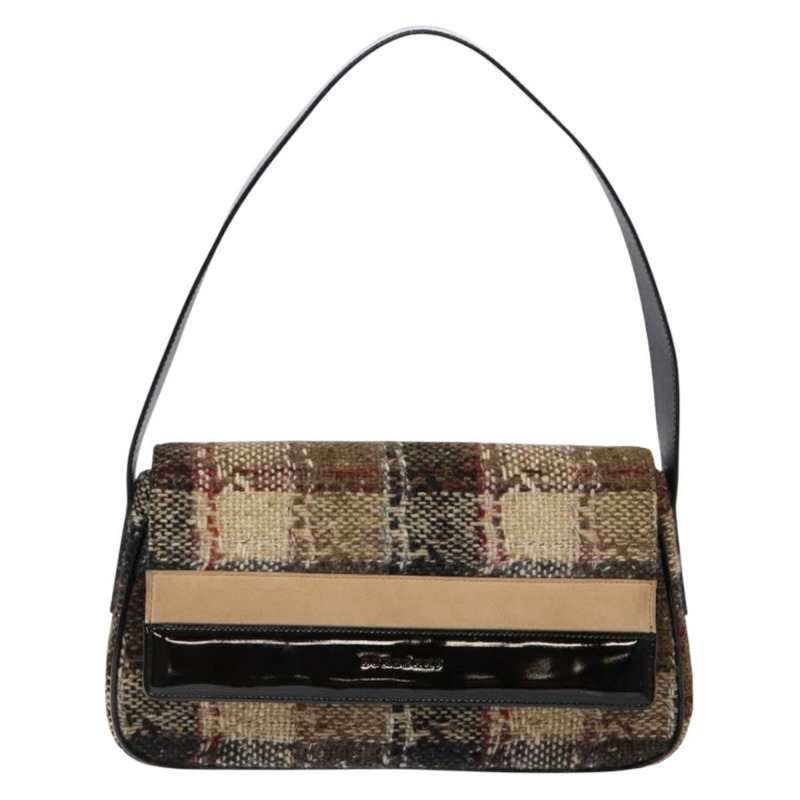 【日本直送】BURBERRY Nova 格紋肩背包 羊毛 米色 正品 137662-12