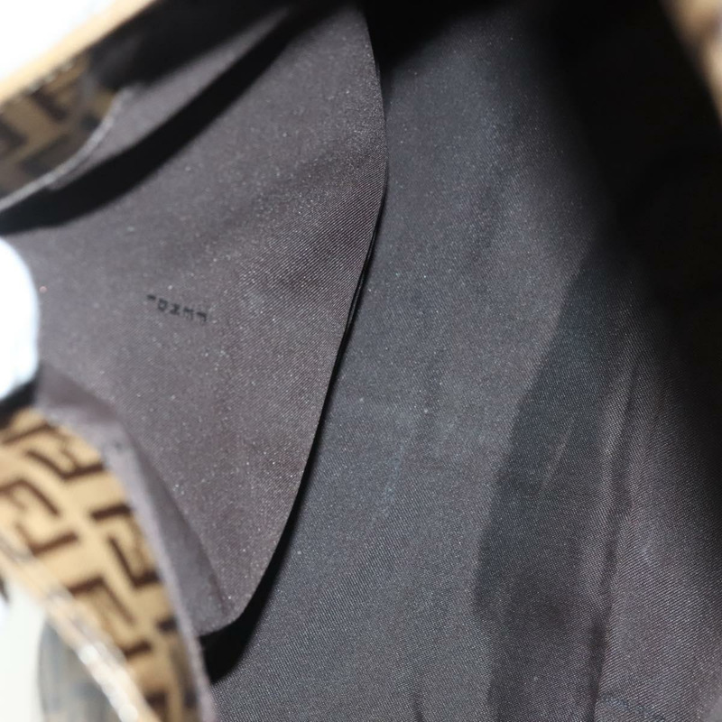 【日本直送】FENDI Zucchino 帆布 Mamma Baguette 包，塗佈帆布，黑色/棕色，正品 139412-10