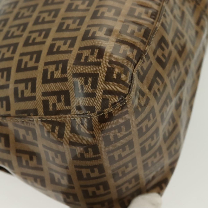 【日本直送】FENDI Zucchino 帆布 Mamma Baguette 包，塗佈帆布，黑色/棕色，正品 139412-14