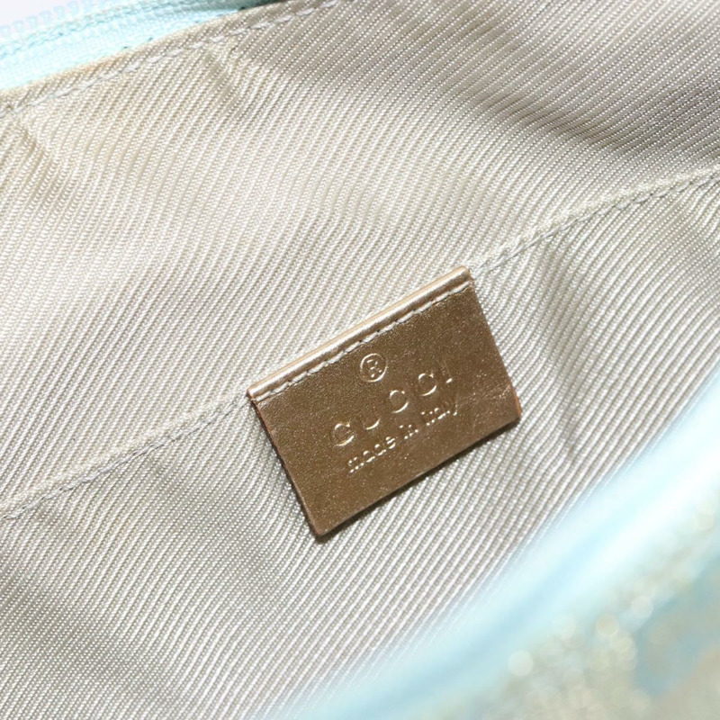 【日本直送】GUCCI GG 帆布配件袋淺藍金色 005 0813 正品 ki5876-16