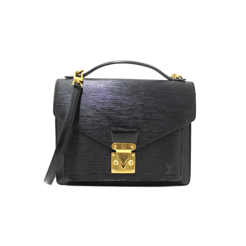 Louis Vuitton Black Epi Leather Monceau Bag-0