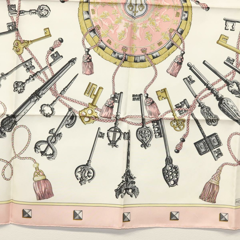 【日本直送】愛馬仕 Carre 90 圍巾 絲綢 粉紅色 正品 ki5966-8