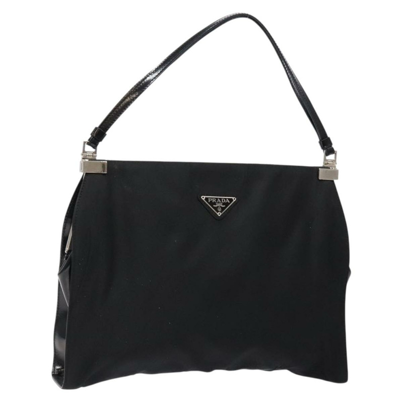 【日本直送】PRADA 單肩包 尼龍琺瑯 黑銀 正品 bs28691-0