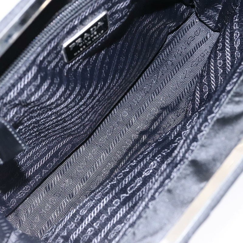 【日本直送】PRADA 單肩包 尼龍琺瑯 黑銀 正品 bs28691-10