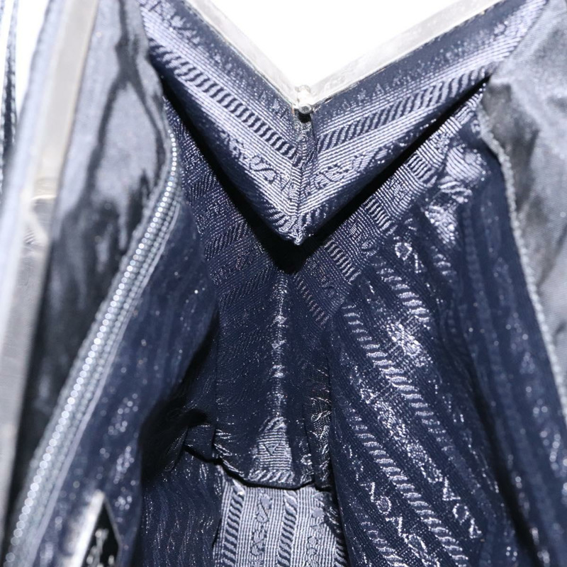 【日本直送】PRADA 單肩包 尼龍琺瑯 黑銀 正品 bs28691-18