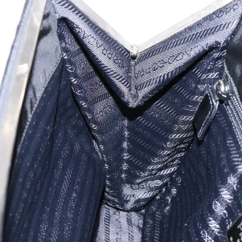 【日本直送】PRADA 單肩包 尼龍琺瑯 黑銀 正品 bs28691-19