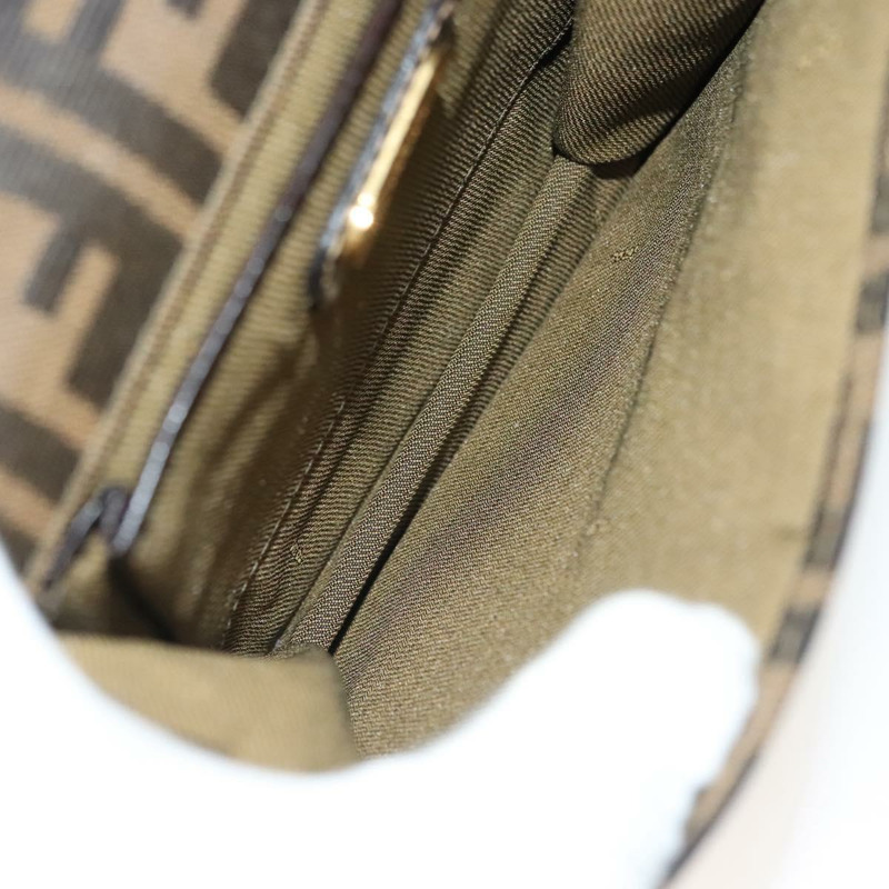 【日本直送】FENDI Zucca 帆布單肩包 黑棕色 正品 129768-9