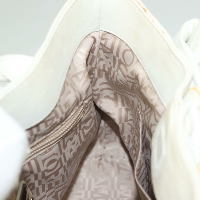 【日本直送】Salvatore Ferragamo Vala 手提包 皮革 白銀 正品 139276-17