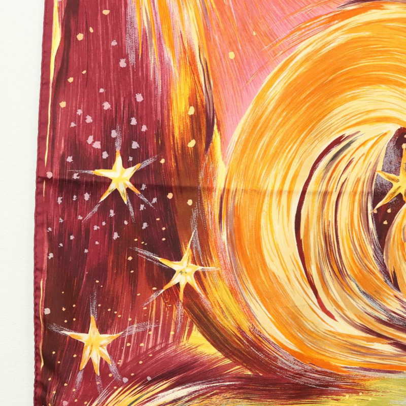 【日本直送】HERMES Carre 90 圍巾「FEUX DU CIEL」絲綢黃色正品 138498-4