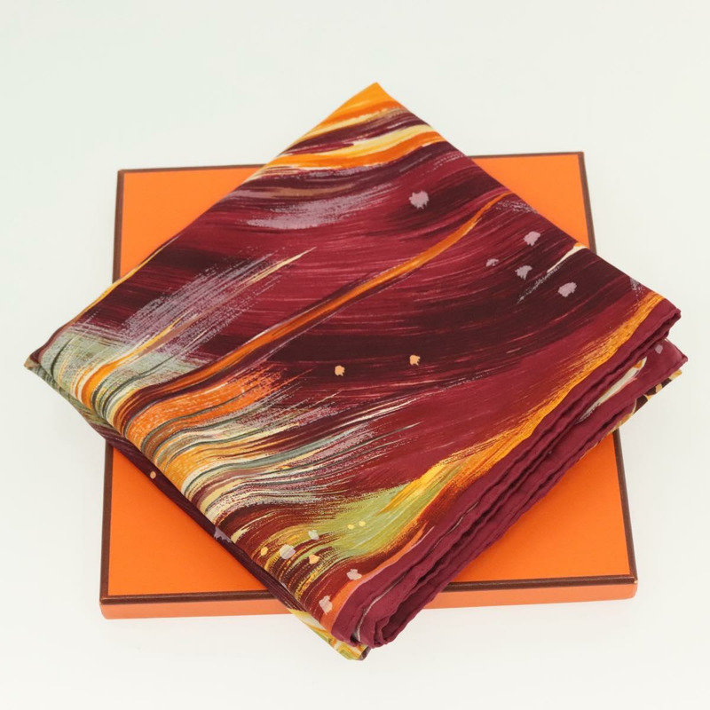 【日本直送】HERMES Carre 90 圍巾「FEUX DU CIEL」絲綢黃色正品 138498-14