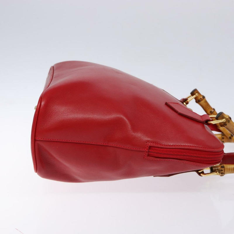 【日本直送】GUCCI 竹節手提包 皮革 2 向 紅金色 000 2214 0289 正品 139463-3