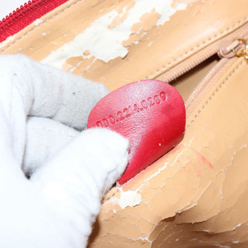 【日本直送】GUCCI 竹節手提包 皮革 2 向 紅金色 000 2214 0289 正品 139463-22