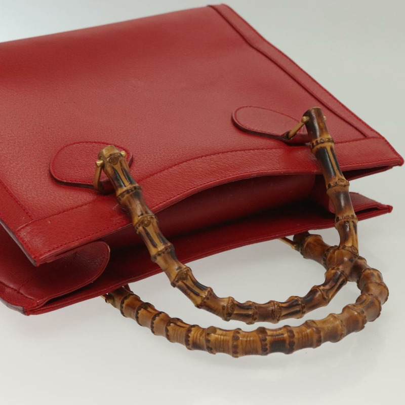 【日本直送】GUCCI 竹節手提包 皮革 紅金色 002 2865 0260 正品 ep10194-5