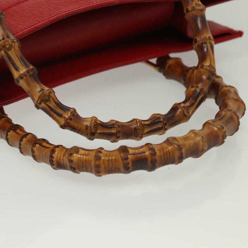 【日本直送】GUCCI 竹節手提包 皮革 紅金色 002 2865 0260 正品 ep10194-6