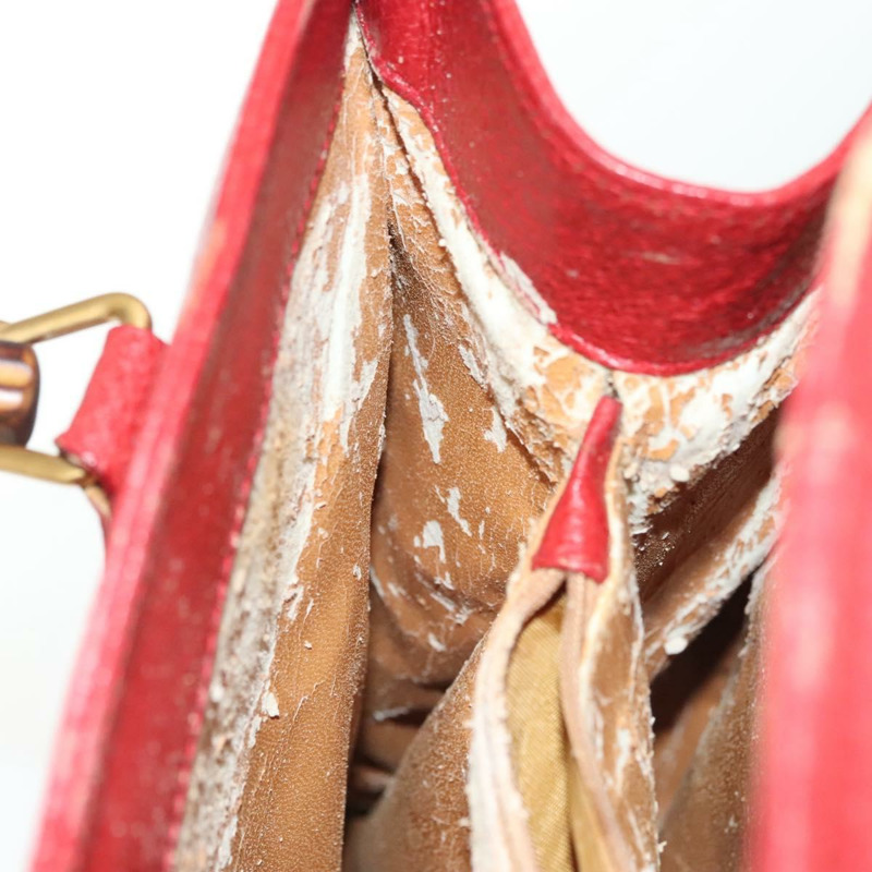 【日本直送】GUCCI 竹節手提包 皮革 紅金色 002 2865 0260 正品 ep10194-18