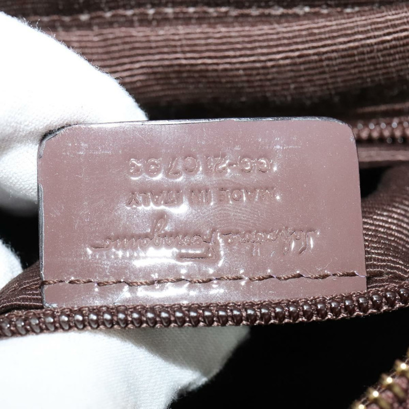 【日本直送】Salvatore Ferragamo Vala 手提包 尼龍琺瑯 2 款 紫色 銀色 正品 138874-11