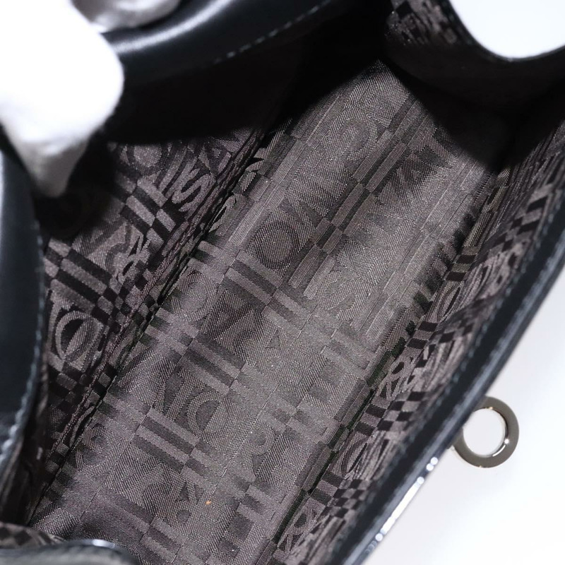 【日本直送】Salvatore Ferragamo 鏈 Gancini 單肩包 琺瑯 黑銀 正品 138867-10