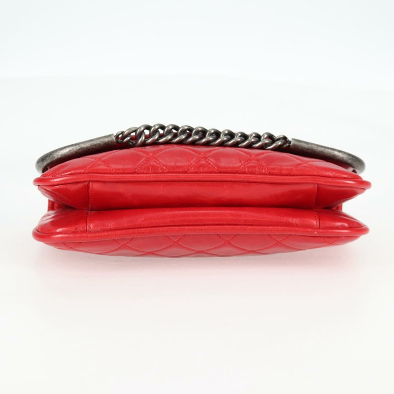 【日本直送】香奈兒 Matelasse 鏈條單肩包 皮革 紅色 銀色 CC 正品 138982A-4