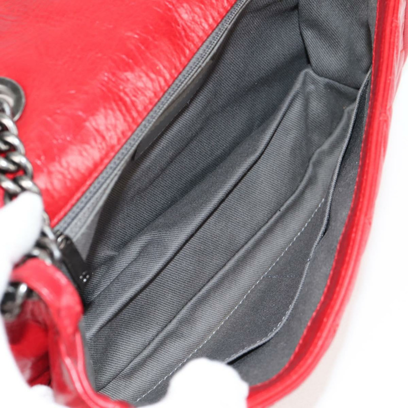 【日本直送】香奈兒 Matelasse 鏈條單肩包 皮革 紅色 銀色 CC 正品 138982A-9