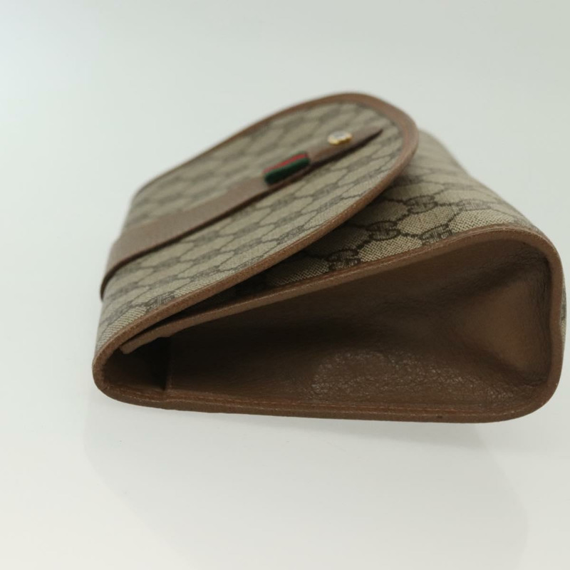 【日本直送】GUCCI GG Supreme 織帶雪莉線手拿包 PVC 米紅色 89 01 030 正品 ep10148-4