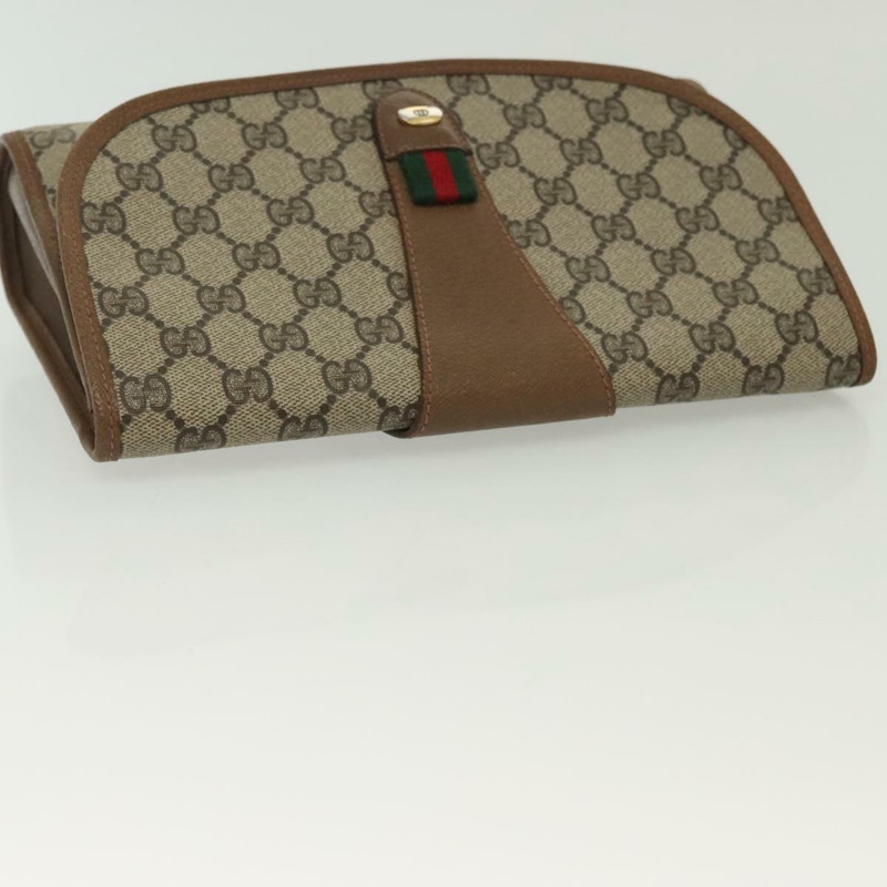 【日本直送】GUCCI GG Supreme 織帶雪莉線手拿包 PVC 米紅色 89 01 030 正品 ep10148-5