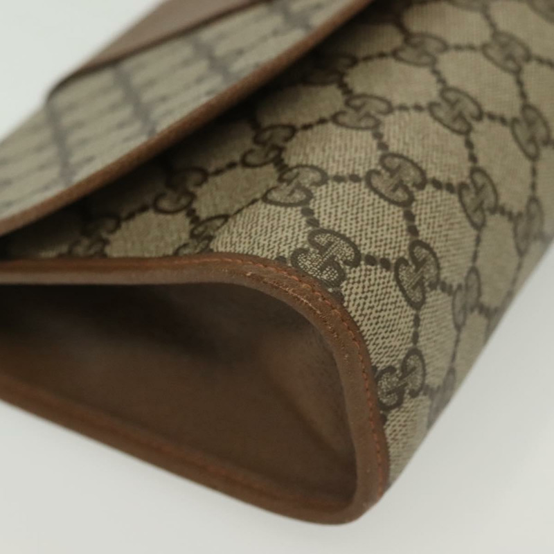 【日本直送】GUCCI GG Supreme 織帶雪莉線手拿包 PVC 米紅色 89 01 030 正品 ep10148-7