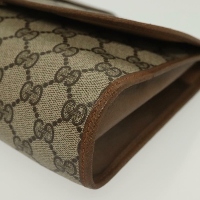 【日本直送】GUCCI GG Supreme 織帶雪莉線手拿包 PVC 米紅色 89 01 030 正品 ep10148-8