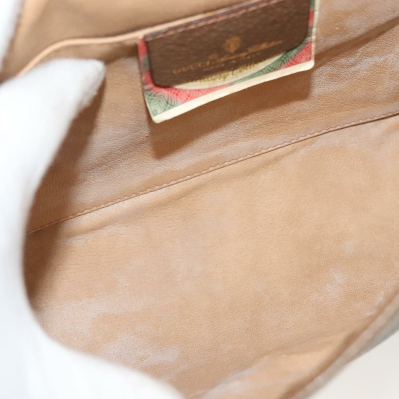 【日本直送】GUCCI GG Supreme 織帶雪莉線手拿包 PVC 米紅色 89 01 030 正品 ep10148-14