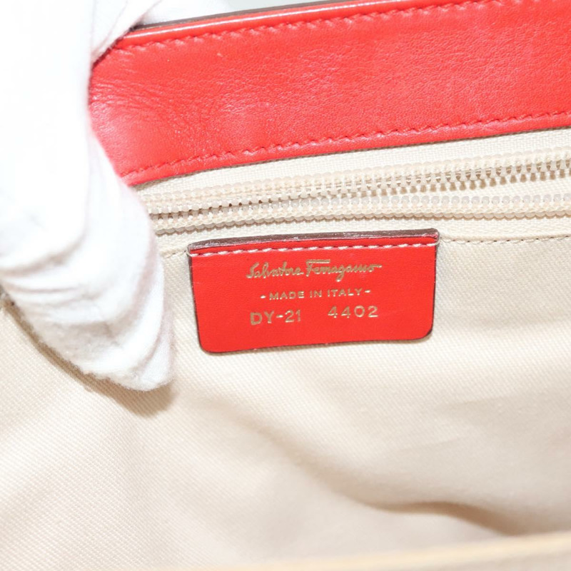 【日本直送】Salvatore Ferragamo Gancini 手提包 皮革 紅金 正品 138030-11