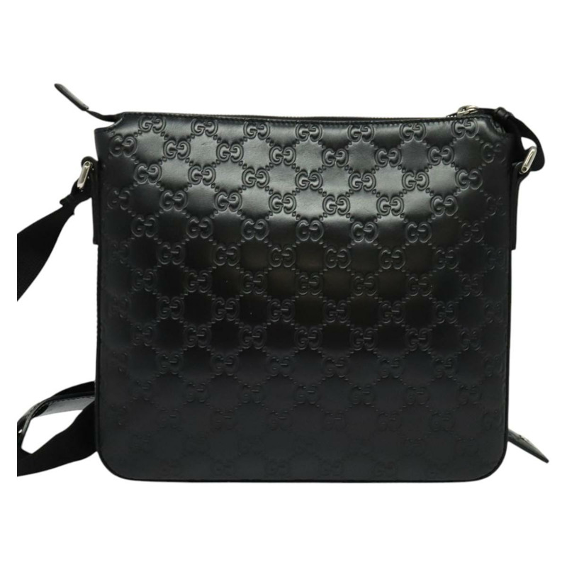 【日本直送】GUCCI GG 帆布 Guccissima 單肩包 皮革 銀色 黑色 406410 正品 137990-2