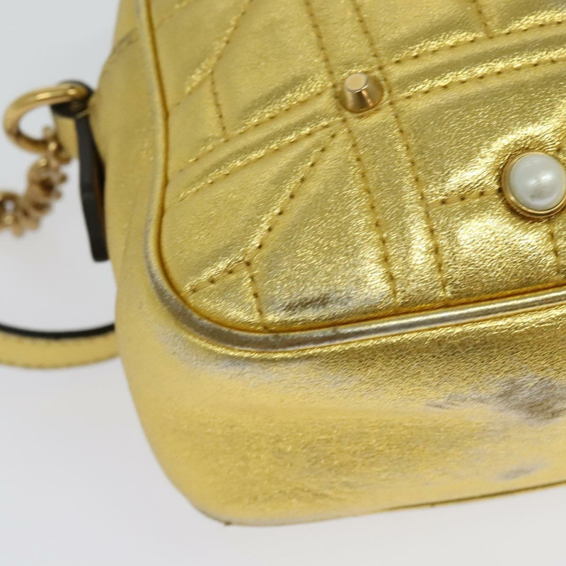 【日本直送】GUCCI GG Marmont 小號相機包鏈條包皮革金色 447632 正品 138001-11