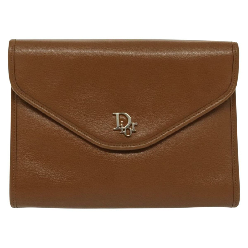 【日本直送】Christian Dior 鏈條肩背包 皮革 棕色 金色 正品 137909-1