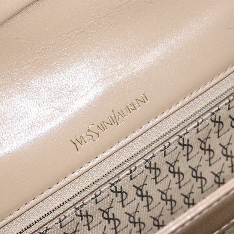 【日本直送】SAINT LAURENT 壓花單肩包 皮革 米色金色 正品 137993-17