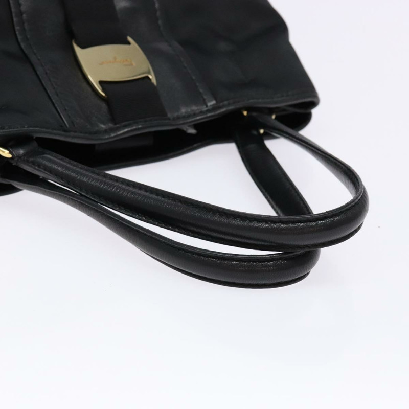 【日本直送】Salvatore Ferragamo Vala 手提包 尼龍 黑金 正品 hk2909-6