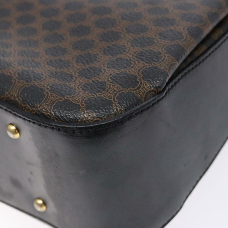 【日本直送】CELINE Macadam 帆布手提包 PVC 皮革 黑金色 正品 137885-15