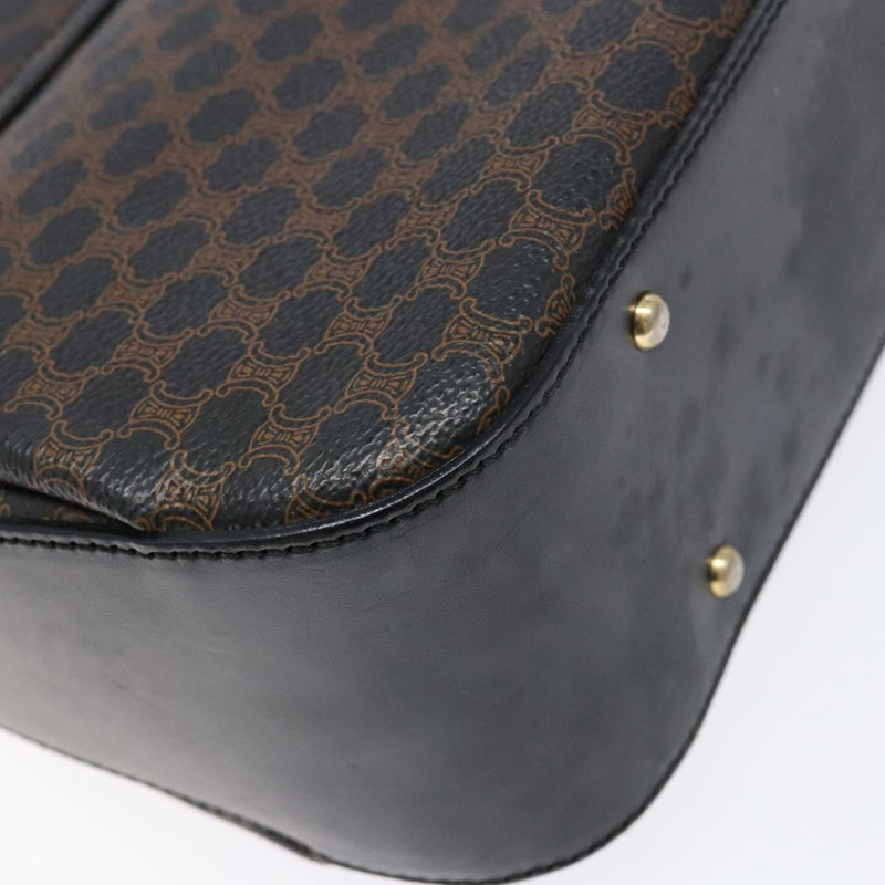 【日本直送】CELINE Macadam 帆布手提包 PVC 皮革 黑金色 正品 137885-16
