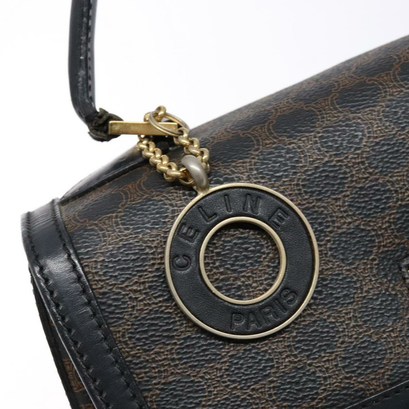 【日本直送】CELINE Macadam 帆布手提包 PVC 皮革 黑金色 正品 137885-18