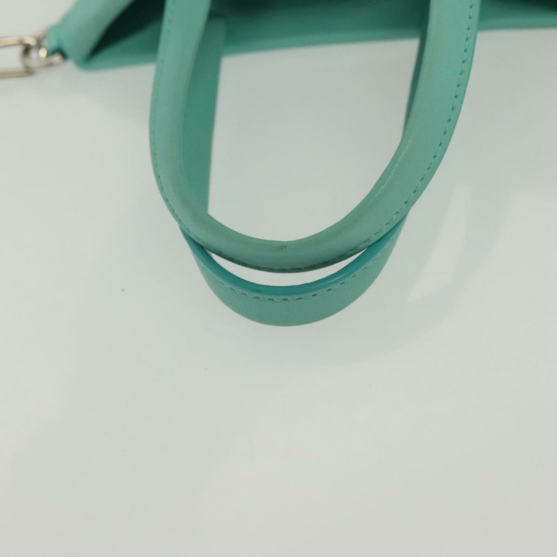 【日本直送】蒂芬妮 (TIFFANY&Co.) 迷你手提包皮革兩用包綠色松石銀色正品 139063-7