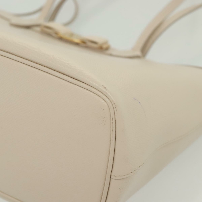 【日本直送】Salvatore Ferragamo Vala 托特包 皮革 淺米色 金色 正品 139066-14
