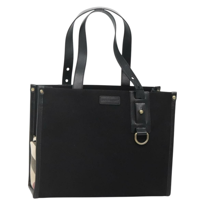 【日本直送】BURBERRY 帆布手提包 黑色 正品 BA5108-0