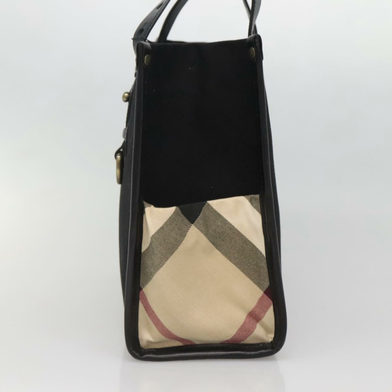 【日本直送】BURBERRY 帆布手提包 黑色 正品 BA5108-3