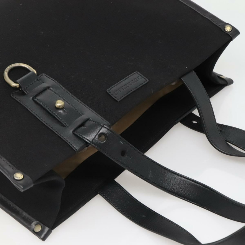 【日本直送】BURBERRY 帆布手提包 黑色 正品 BA5108-5