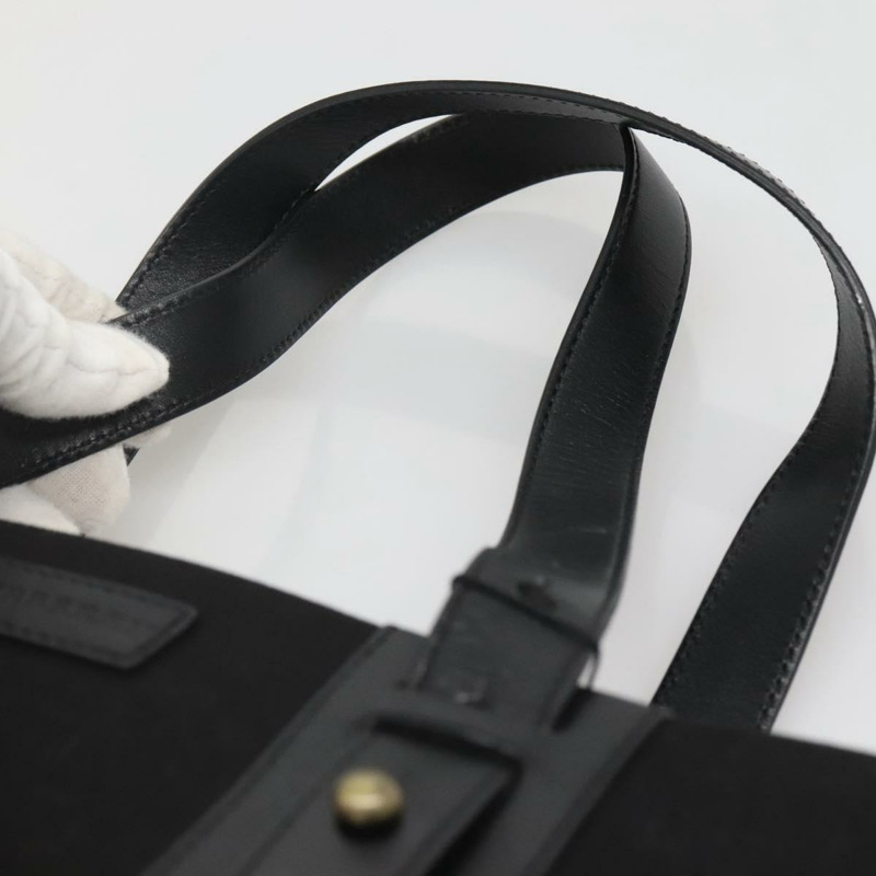 【日本直送】BURBERRY 帆布手提包 黑色 正品 BA5108-7
