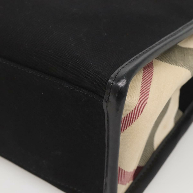 【日本直送】BURBERRY 帆布手提包 黑色 正品 BA5108-8