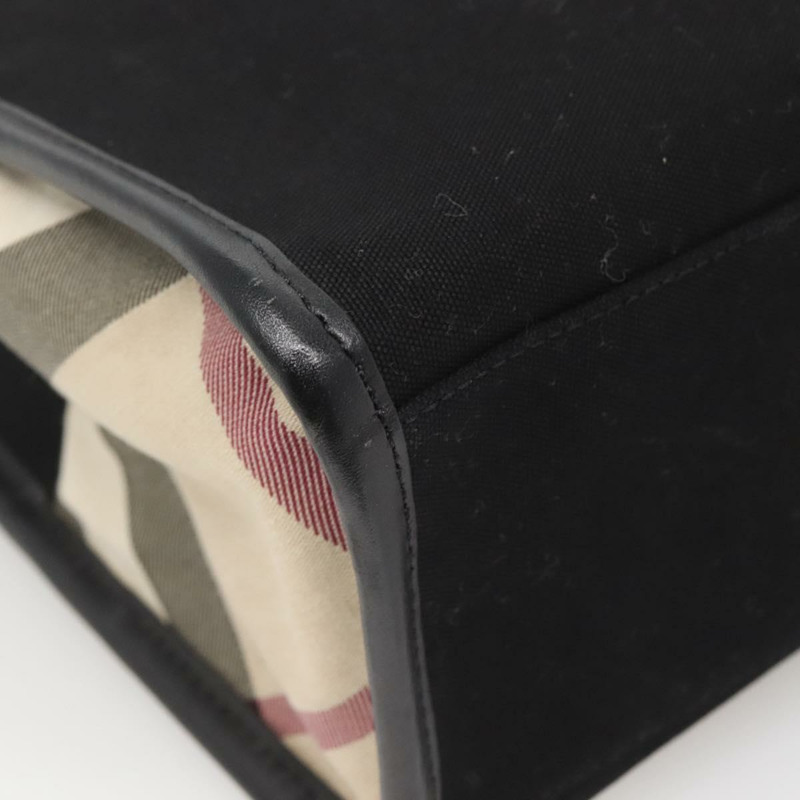 【日本直送】BURBERRY 帆布手提包 黑色 正品 BA5108-13