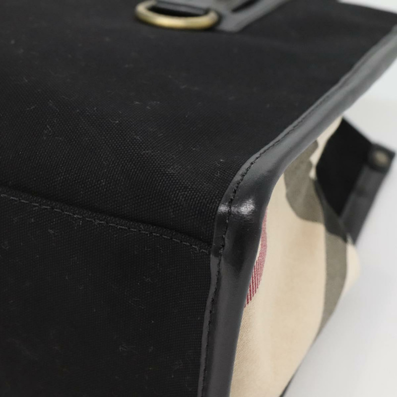 【日本直送】BURBERRY 帆布手提包 黑色 正品 BA5108-14