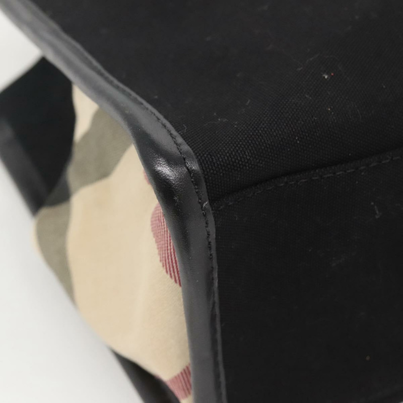 【日本直送】BURBERRY 帆布手提包 黑色 正品 BA5108-15